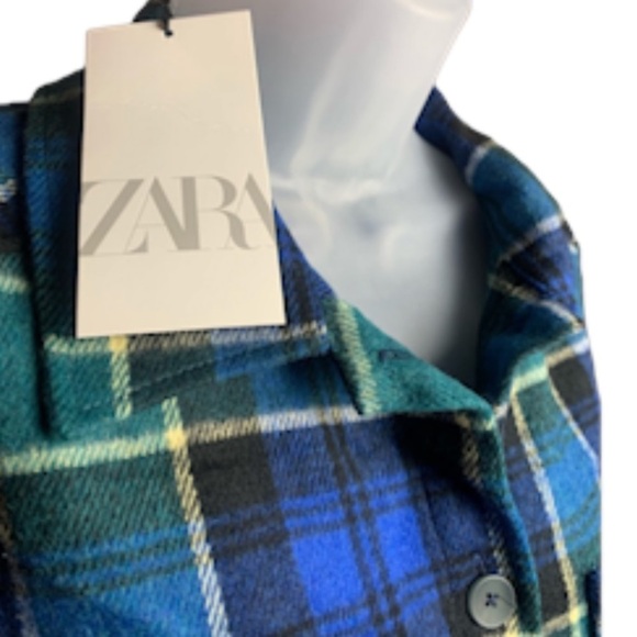 Zara Jacket Top Flannel Sz XS Cabincore Normcore Shacket - Picture 6 of 10